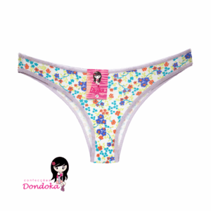 REF: 136 - TANGA FEMININA COTTON 8% ESTAMPADA SANDUICHE P/M/G